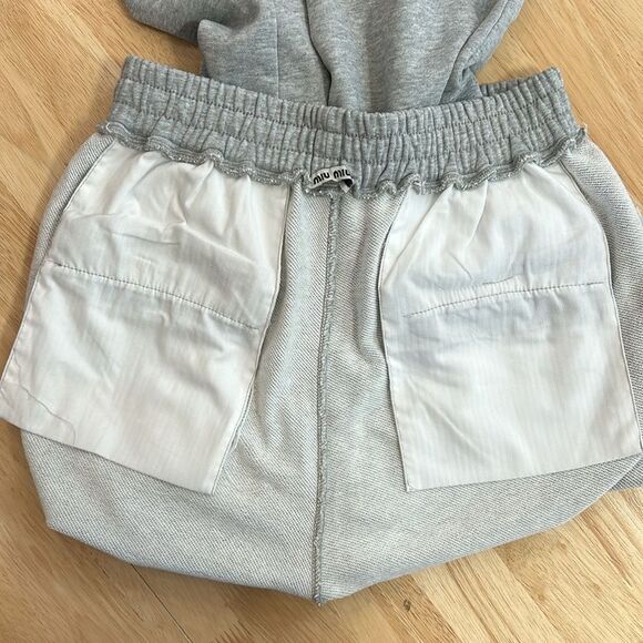 MIU MIU Embroidered Logo Joggers Track Pants Grey‎ Size Medium - Picture 11 of 16